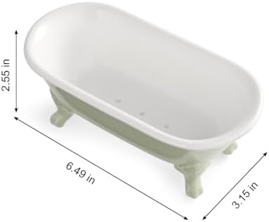 6.5" Mini Clawfoot Bathtub Soap Dish,Bar Soap Holder,Seige Green