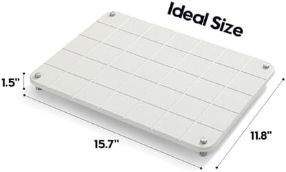 Razborci Stone Dish Drying Mat for Kitchen Counter, Water Absorbing Bathroom Tray Sink Organizer, Diatomaceous Earth Countertop Dish Rack Riser Sponge Holder Soap Dish, Gray Beige, 16" x 12"