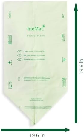 bioMat 4 Gallon Compostable Food Scrap Bags, 100 Count