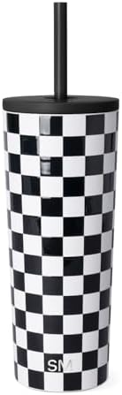 Simple Modern Iced Coffee Tumbler, Insulated | 24oz | Checkered