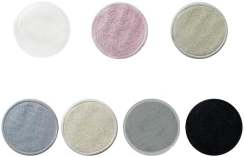 Reusable Makeup Remover Pads - 7 Pcs Soft Cotton Rounds for Face with Friendly Bamboo Fiber, Washable Makeup Remover Cloth for All Skin Types - Ideal for Facial Cleansing (7 Colour)
