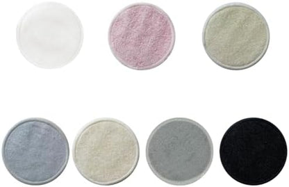 Reusable Makeup Remover Pads - 7 Pcs Soft Cotton Rounds for Face with Friendly Bamboo Fiber, Washable Makeup Remover Cloth for All Skin Types - Ideal for Facial Cleansing (7 Colour)