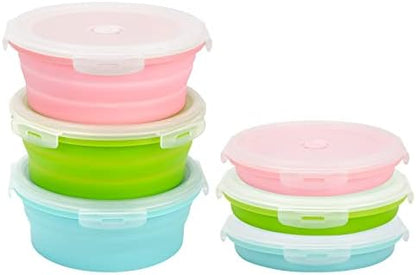 Collapsible Containers with Lid 17OZ Foldable Bowl 500ml