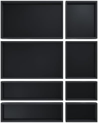 Bamboo Drawer Organizer, 8-Piece Set, Black