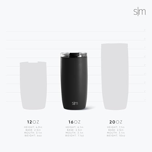 Simple Modern Travel Coffee Mug Tumbler with Flip Lid | Reusable Insulated Stainless Steel Cold Brew Iced Coffee Cup Thermos | Gifts for Women Men Him Her | Voyager Collection | 16oz | Canary