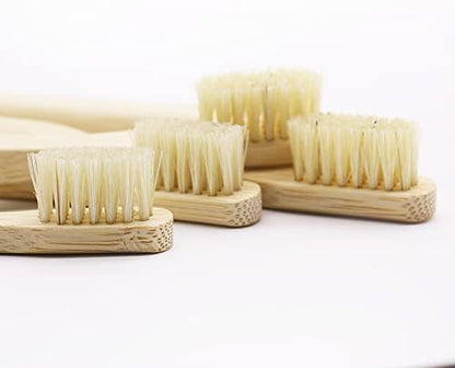Gaia Guy Natural Bristle Bamboo Toothbrush Family Pack (NO Nylon - Boar Hair ONLY) - Totally Compostable & Biodegradable Boar Bristle and Bamboo Toothbrushes - Zero Waste - 4 Kids and 4 Adults
