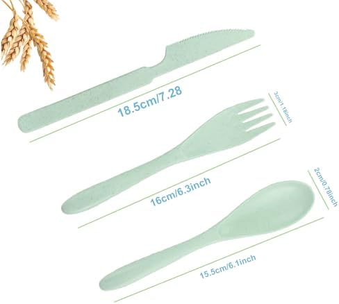 Wheat Straw Portable Cutlery Set Reusable Knife Fork Spoon Tableware