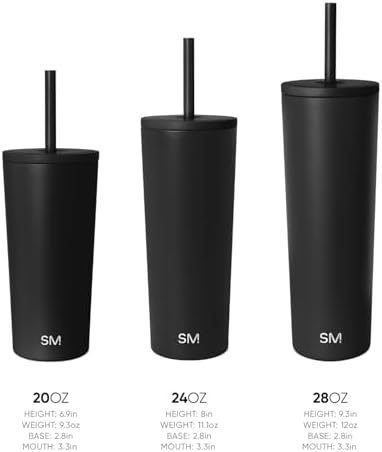Simple Modern Insulated Tumbler with Lid and Straw | Iced Coffee Cup Reusable Stainless Steel Water Bottle Travel Mug | Gifts for Women Men Her Him | Classic Collection | 20oz | Blush Tie Dye