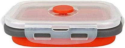 CARTINTS Set of 3 Collapsible Food Storage Containers Collapsible Silicone Bowls, Silicone Lunch Containers with Airtight Lids, Microwave and Freezer Safe, 500ml