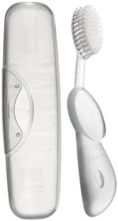 RADIUS Toothbrush, Original Big Brush & Case, Right Handed, Clear Brush with Clear Case, BPA Free ADA Accepted