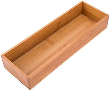 Bamboo Drawer Oragnizer Box, Kitchen Seasoning Organizer Tray, Tableware Knife Fork Organizer Box, Home Drawer Sorting Box, Bamboo 12"*4"