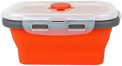CARTINTS Set of 3 Collapsible Food Storage Containers Collapsible Silicone Bowls, Silicone Lunch Containers with Airtight Lids, Microwave and Freezer Safe, 500ml
