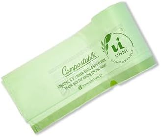 UNNI Compostable Drawstring Bags, 5.2 Gallon, 60 Count, Extra Thick 1 Mil