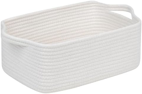 CubesLand Cute and Durable Small Cotton Rope Basket for Organizing