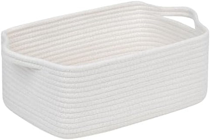 CubesLand Cute and Durable Small Cotton Rope Basket for Organizing