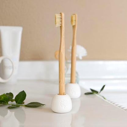 Gaia Guy Boar Bristle Bamboo Toothbrushes – 6 Pack Adult Toothbrush Set – No Nylon, Plastic-Free Natural Bristles, Bamboo Handle, Made from Natural Materials, Eco-Friendly Oral Care