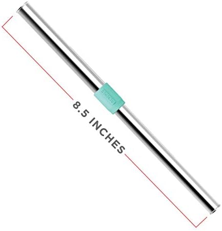Zoku Jumbo Reusable Metal Straw with Case, Collapsible Travel Straw - Teal