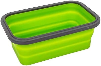 CARTINTS Set of 3 Collapsible Food Storage Containers with Lids, Collapsible Silicone Bowls, Silicone Lunch Containers, For Meal Prep, Camping, Travel, Microwave and Freezer Safe,500ml,Green