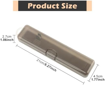NINEFOX Toothbrush Travel Case 2 Packs,Transparent Black Toothbrushtoothbrush Cover,7.87 X 1.85 X 1.18 Inches Portable Travel Toothbrush Holder