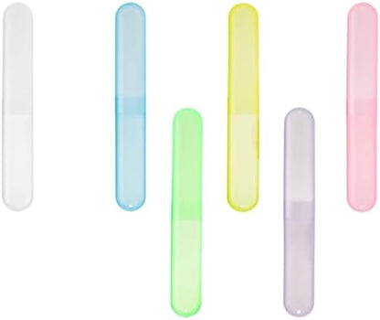 MingTa Set of Six Multicolored Travel Toothbrush Cases - Breathable, Clear & Portable Holders for Home, Travel & Camping Trips