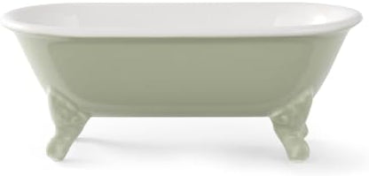 6.5" Mini Clawfoot Bathtub Soap Dish,Bar Soap Holder,Seige Green