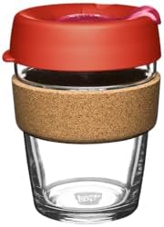 KeepCup Brew Cork, Reusable Glass Tumbler with Natural Cork, Tall Coffee Cup 12oz/340ml - Daybreak
