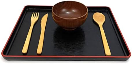 JapanBargain 3785, 10-Pack Bamboo Utensil Sets, Reusable Cutlery 3PC Set with Fork Knife Spoon, Eco-Friendly Flatware Travel Utensils, Dishwasher Safe