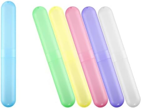 MingTa Set of Six Multicolored Travel Toothbrush Cases - Breathable, Clear & Portable Holders for Home, Travel & Camping Trips
