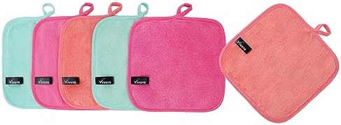 VIVOTE Microfiber Face Cloth Quick Drying Flannel Makeup Remover Pads 6pcs