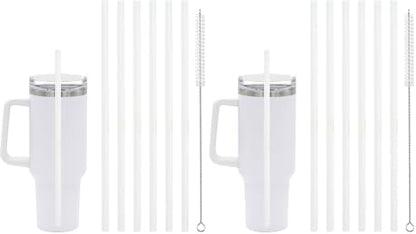 6 Pcs Replacement Straw for Stanley Adventure Quencher 40 oz 30 oz Cup Tumbler,Straws with Cleaning Brush for Stanley Accessories (Pack of 2)