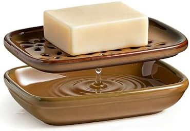Miamolo Soap Dish with Draining, Bar Soap Holder Keeping Soap Bars Dry
