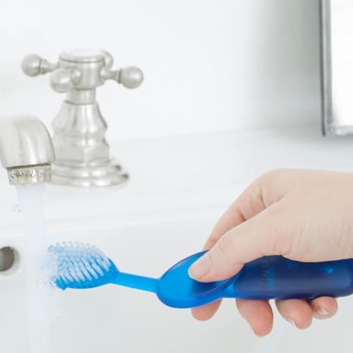 RADIUS Toothbrush Original Big Brush, BPA Free ADA Accepted - Right Hand - White Brush with White Case