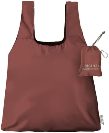 ChicoBag Original Reusable Tote with Carabiner Clip | Compact Reusable Grocery Bags | Recycled Materials | Assorted Colors (Pack of 4)