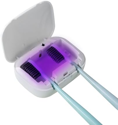 Toothbrush Storage Case with UV-C Lights – Rechargeable Portable Toothbrush Cover, Hook Wall Mount Disinfection Box for Home, Travel & Fits All Toothbrushes