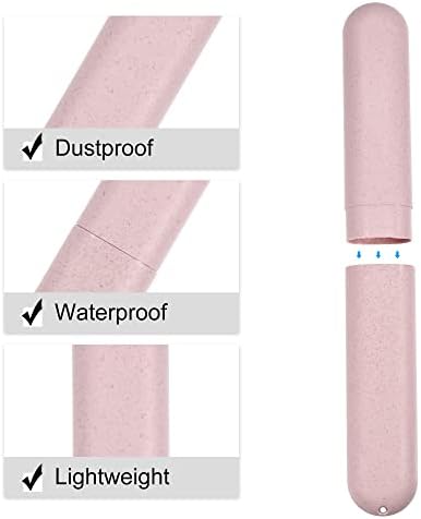 VOCOSTE 4Pcs Travel Toothbrush Case, Beige&Pink