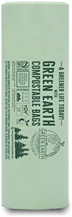 Green Earth Compostable Small Kitchen Food Scrap Trash Bags, Compost Bin Compatible, 3 Gallon, 11.35 Liter, 300-Count, Extra Thick 0.71 Mil, ASTM D6400, BPI (US) & OK Compost Home (EU) Certified