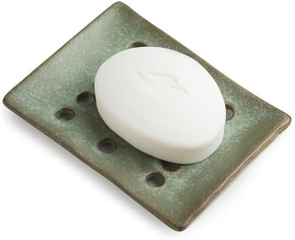 Ceramic Soap Dish for Shower, Bar Soap Holder with Self Draining