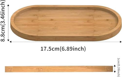 Bamboo Soap Tray, Bamboo Soap Dispenser for Bathroom CounterTop, Wooden Dish & Dispenser Tray Kitchen Holders, Dresser Jewelry Ring Dish, Holder Bathtub Organizer (Oval)