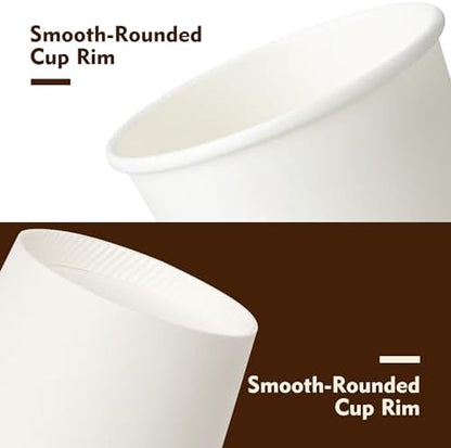 YEEHAW 16 oz 100 Pack Disposable Coffee Cups with Lids & Sleeves