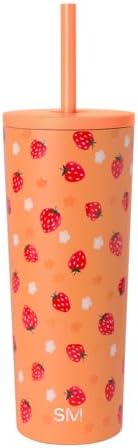 Simple Modern Iced Coffee Tumbler, Insulated | 24oz | Strawberries