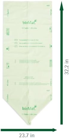 bioMat 13 Gallon Compostable Food Scrap Bags, 50 Count