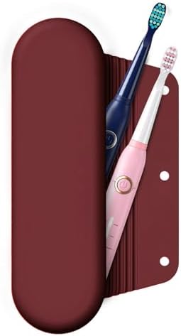 Silicone Electric Toothbrush Travel Case, Manual Toothbrush Travel Cover for Men and Women,Toothbrush Holder for Travel,Gym and More, Fits Most Manual and Electric Toothbrushes - Burgundy