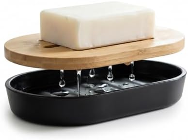 Bamboo Soap Holder Wooden Dish Bar Tray for Shower Sink Bathroom Self Draining Soap Stand Holders Dishes of Soaps Saver for Homemade Soaps