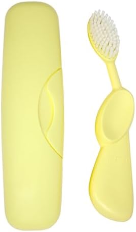 RADIUS Toothbrush Original Big Brush, BPA Free ADA Accepted - Left Hand - Lemon Brush with Lemon Case