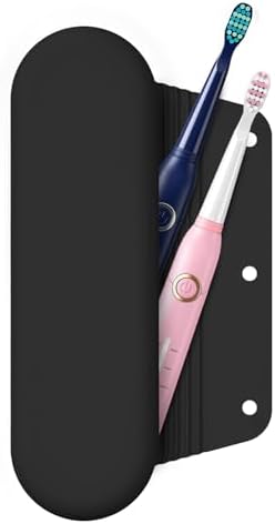 Silicone Electric Toothbrush Travel Case, Manual Toothbrush Travel Cover for Men and Women,Toothbrush Holder for Travel,Gym and More, Fits Most Manual and Electric Toothbrushes - Black