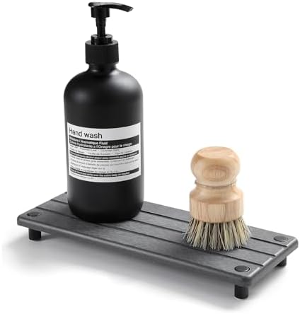 Sink Caddy Kitchen Sink Organizer, Water Absorbing Stone Tray for Sink,Diatomite Bathroom Counter Tray,Faucet Drying Mat Protector Coaster Soap Dish Rack Riser Vanity Dispenser Sponge Holder,10" x 4"