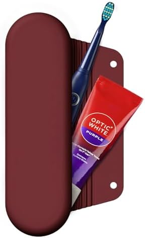 Silicone Electric Toothbrush Travel Case, Manual Toothbrush Travel Cover for Men and Women,Toothbrush Holder for Travel,Gym and More, Fits Most Manual and Electric Toothbrushes - Burgundy
