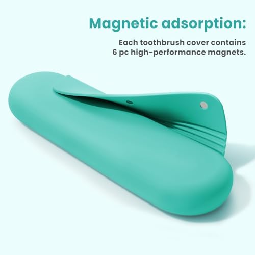 Silicone Electric Toothbrush Travel Case, Manual Toothbrush Travel Cover for Men and Women,Toothbrush Holder for Travel,Gym and More, Fits Most Manual and Electric Toothbrushes - Mint Green