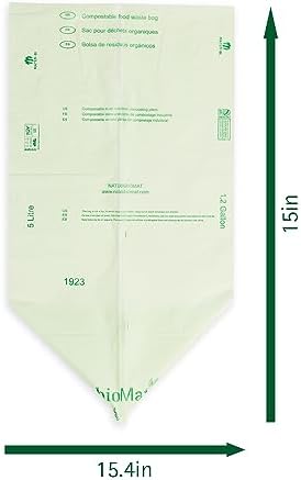 bioMat 1.2 Gallon Compostable Food Scrap Bags, 150 Count