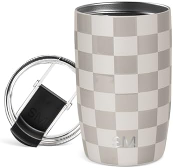 Simple Modern Travel Coffee Mug with Lid | 12oz | Checkered